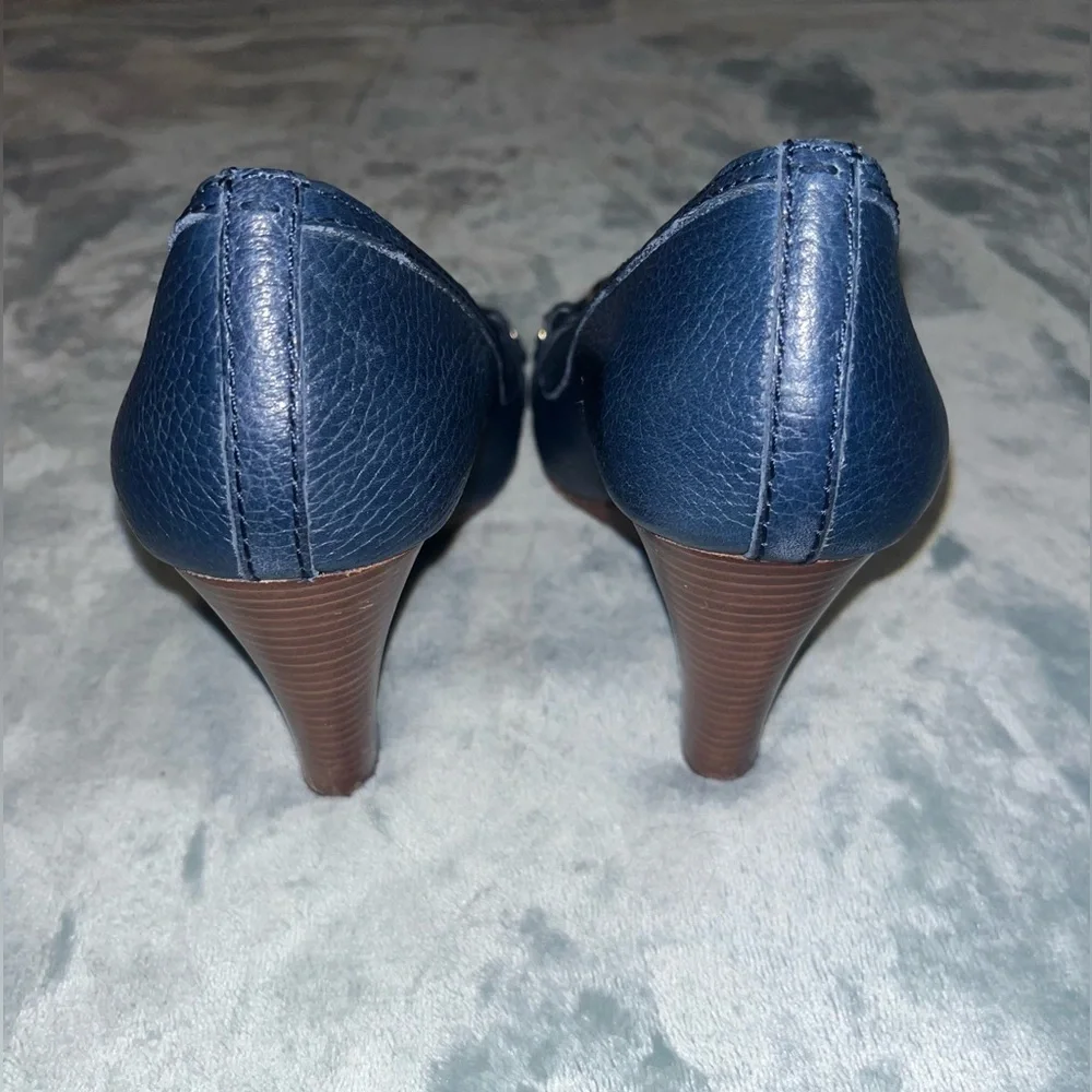 Tory Burch Blue Wedge Shoes - Picture 5 of 7